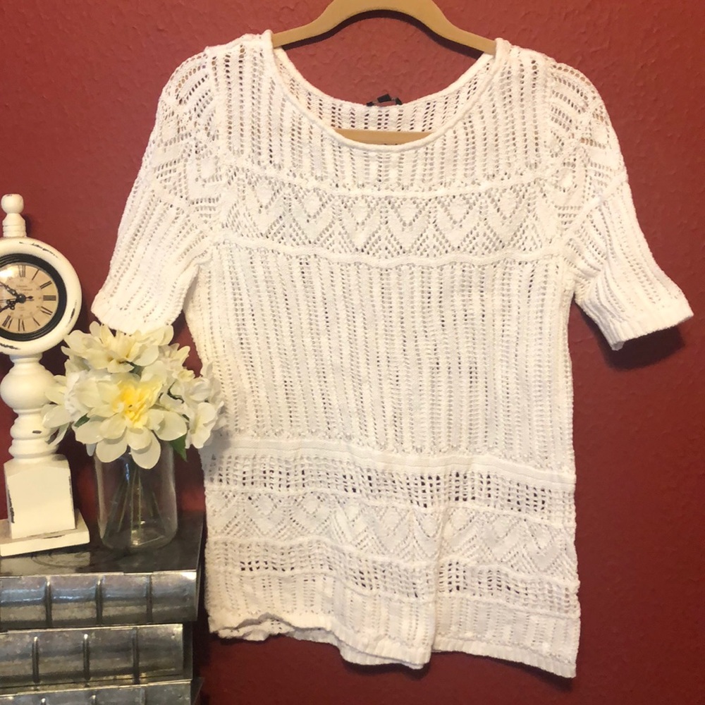 Talbots crochet-style sweater